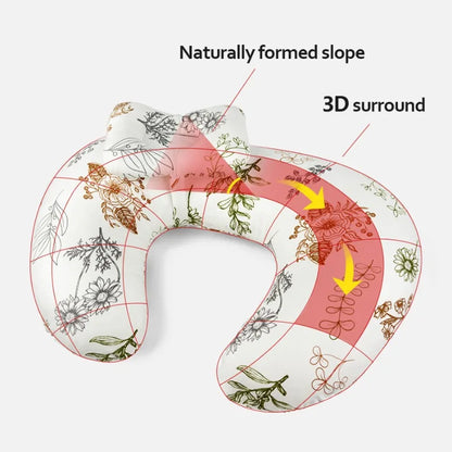 Nursing Pillow U-Shaped - Multifunctional with Removable, Machine Washable Cover - Waist & Neck Support for Breastfeeding