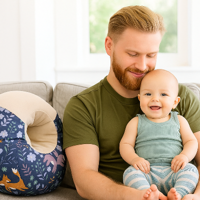 coussin-dallaitement-renard-papa-blond-bebe