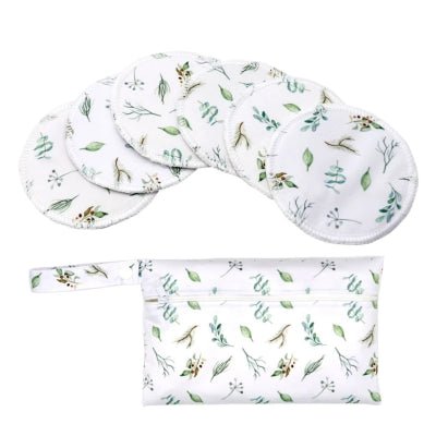 coussinet-d'allaitement lavable-olivine-pochette-feuilles