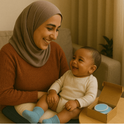 coussinets-d'allaitement lavables-Aigue-marine-bleu-fonce-mama-bebe