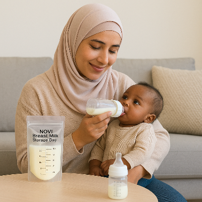 sac-conservation-lait-maternel-femme-contente-avec bebe