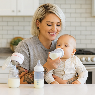 tire-lait-electrique-alcea-maman-blonde-bebe-cuisine