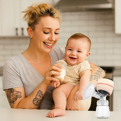 tire-lait-electrique-aster-maman-blonde-bebe-cuisine