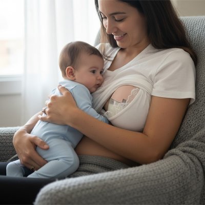 tire-lait-portable-plumosus-maman-en extraction-bebe-eveille